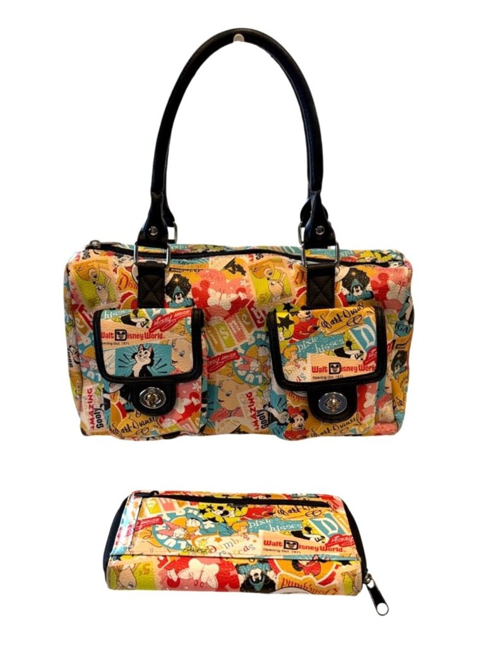 Disney Park Walt Disney Work Retro Collage Bag and Wallet